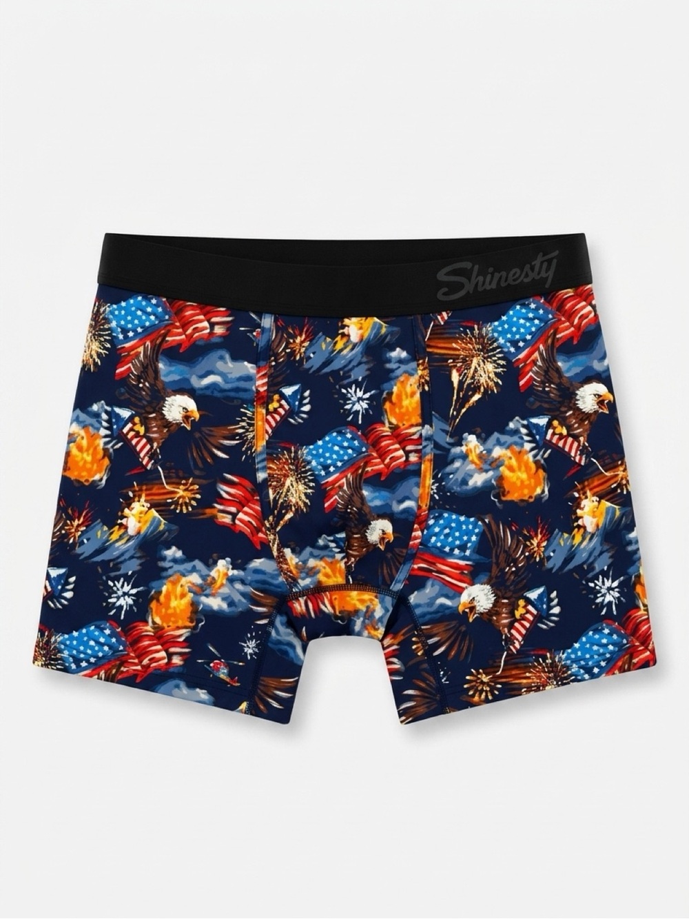 Men’s Shinesty Navy Patriotic Eagle Boxer Briefs with Ball Hammock. NWT Size L